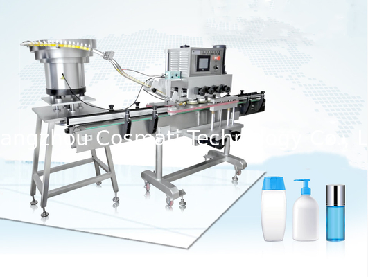 Full automatic capping machine with cap feeder, cap screwing machines