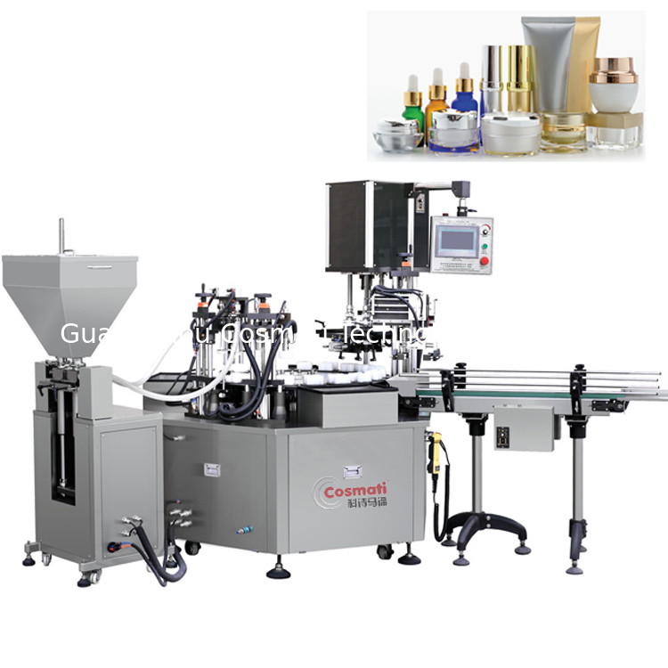 Hot sale body face lotion beauty cream jar bottle filling and capping machine