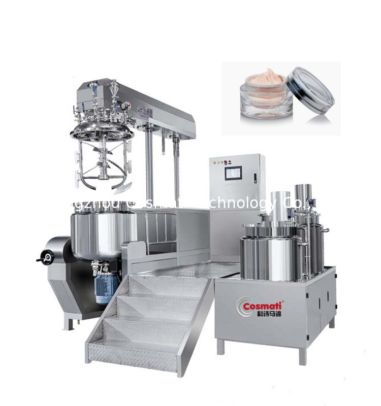 100L Vacuum Emulsifying Homogenizer Mixer Machine Electrical Heating with Oil and Water Pot